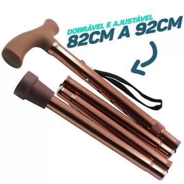 Imagem de Bengala Dobrável Tipo T Alumínio C/ Regulagem de Altura Idoso - Mebuki