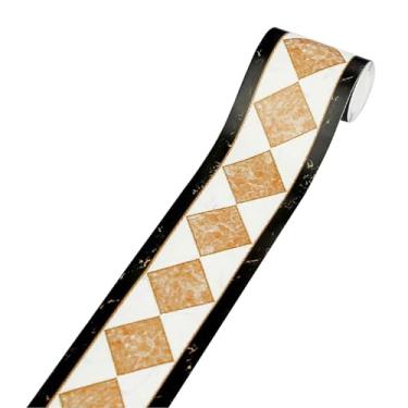 Imagem de Adesivos de rodapé com padrão 3D removível à prova d'água borda da cintura adesivo de parede autoadesivo borda removível adesivo de parede