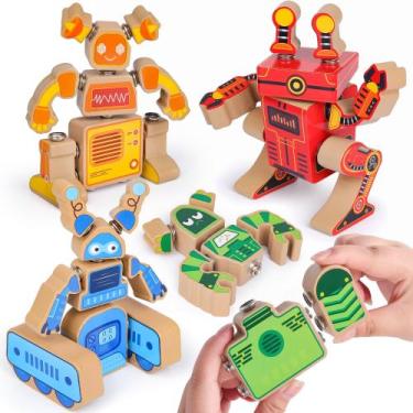 Imagem de O robô de construção Toy Coogam Fine Motor bloqueia crianças de 3 a 5 