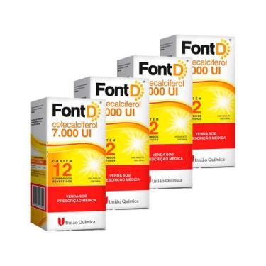 Imagem de Kit 4 unidades Vitamina D Font D 7.000 UI c/ 12 cpr - UNIÃO QUIMICA
