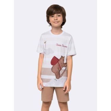 Imagem de Pijama Manga Curta Infantil Raízes do sol - Veggi, Branco, 12, Meninos