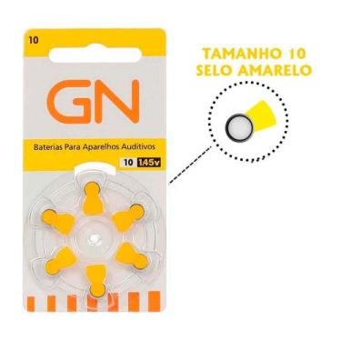 Imagem de Pilha Aparelho Auditivo 10 Pr70 GN - 5 Cartelas (30 Baterias)