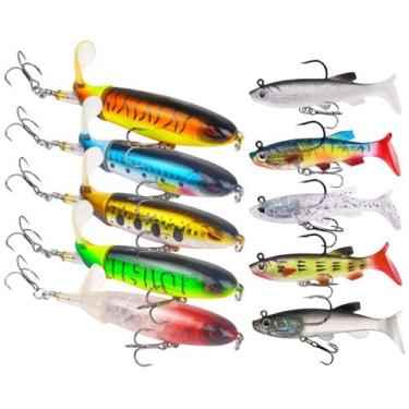 Imagem de Kit 10 Iscas Artificiais modelo Hélice whopper + isca softs - SWG, Col