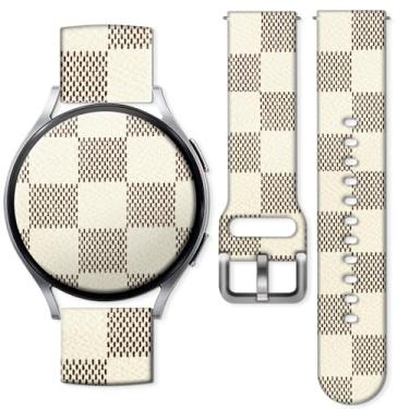 Imagem de Compatível com Samsung Galaxy Watch 7 6 5 4 mm e 44 mm/5 Pro/6 Classic 47 mm/Watch 4 Classic/Active 2, pulseira esportiva de silicone macio e fofo de 20 mm para mulheres e homens (lindo tabuleiro de