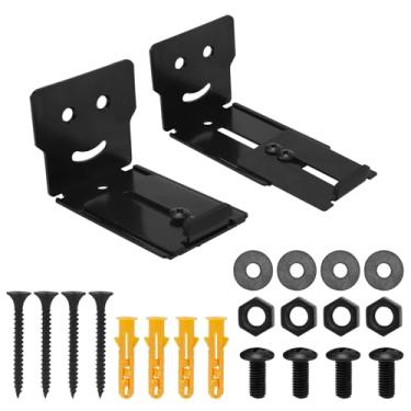 Imagem de 2pçs Suporte de Parede para Soundbar para Samsung, LG, Prateleira Flutuante Caixa Som Suporta Até 50kg Profundidade Ajustável de 8-12cm Kit Acessórios Montagem em Soundbar (Preto)