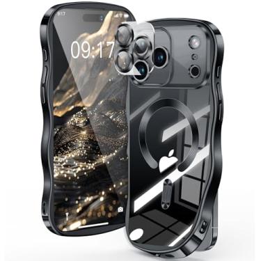 Imagem de [Anel de CD e borda ondulada encaracolada] para iPhone 17 Pro, 2025 atualizado [proteção total da câmera] [compatível com Mag-Safe] Capa transparente macia não amarelada para 17 Pro 16.0 cm homens e