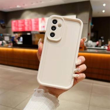 Imagem de Capa de silicone fosca para Samsung Galaxy A54, A34, A24, A14, A04s, A05s, A15, 4G e 5G, à prova de choque (para A04E/bege)