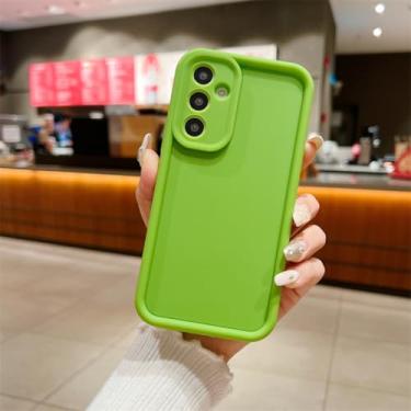 Imagem de Capa de silicone fosca para Samsung Galaxy A54, A34, A24, A14, A04s, A05s, A15, 4G e 5G, à prova de choque (para S22 Ultra/Verde Mostarda)