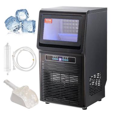 Imagem de Máquina de Gelo Profissional, Que Produz 31 kg em 24H com Armazenamento de 5 kg e Display Digital LED, 110V 170W, VEVOR, Preta