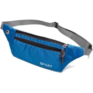 Imagem de Pochete para corrida, Viagem Esportiva Antifurto - Doleira para Viagem, Porta Dólar, Pochete Esportiva, Feminina, Masculina, para Academia, Corrida e Porta Passaporte Família (Azul)