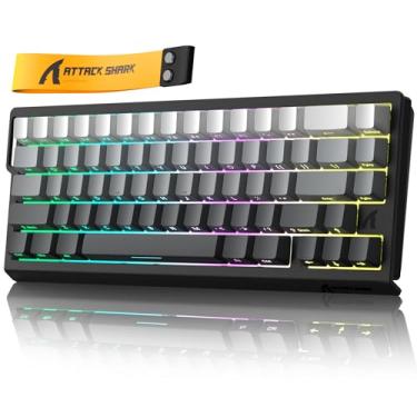 Imagem de MAMBASNAKE Teclado De Gatilho Rápido Attack Shark X68 He 8000Hz, Precisão Rt De 0,01 Mm, Teclado Para Jogos Com Fio E Interruptor Magnético, Atuação Ajustável, Gatilho Rápido, Toque Rápido, Iluminaç