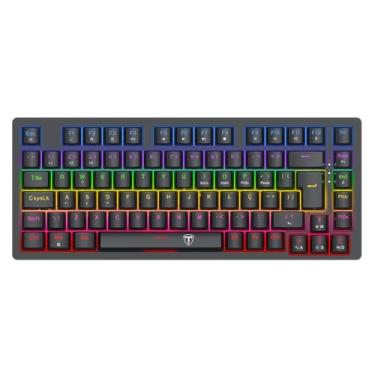 Imagem de Teclado Mecânico Gamer T-Dagger Megatre Iluminação Rainbow Preto 75% Switch Marrom T-TGK326-BR