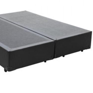 Imagem de Cama Base Box King Bipartido Sintético Marrom 38x193x203