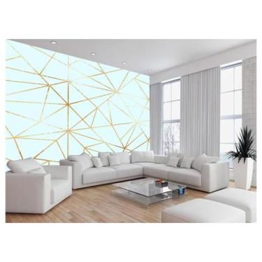 Imagem de Papel De Parede 3D Geométrico Azil Claro Riscos 3,5M Gmt07 - Você Deco