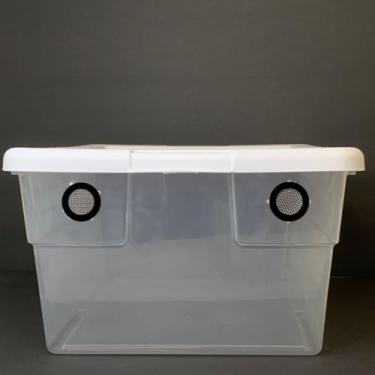 Imagem de Vivário ventilado de 16 litros, caixa de terrário, 2 aberturas pretas, compartimento de isópode, habitat de réptil, recipiente de críquete, caixa de barata Dubia e caixa de invertebrados