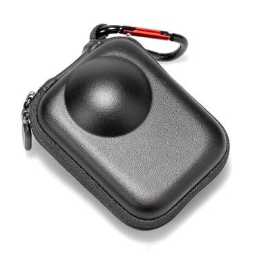 Imagem de NKSRCP Estojo de transporte para acessórios DJI OSMO 360, bolsa de armazenamento portátil com clipe mosquetão, couro PU impermeável, para câmera OSMO 360 (preto)