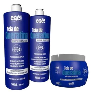 Imagem de Kit 3 Passos Teia de Queratina 500ml Eaê Cosméticos Reconstrução