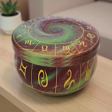 Imagem de 1 Lata Vazia Latinha Signos Colorida Porta Treco Multiuso Ideal Para V