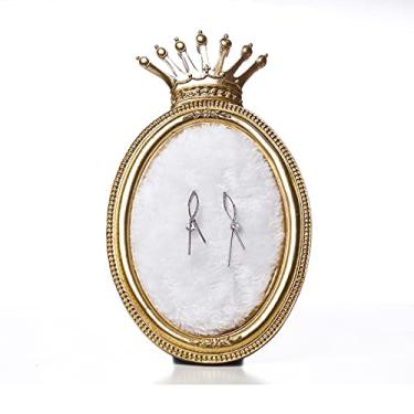 Imagem de Suporte de joias de brinco, suporte de exibição em forma de coroa, exibição de joias, moldura de veludo, pequeno organizador de joias, expositor de joias
