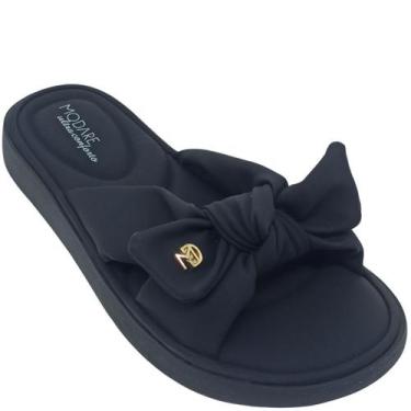 Imagem de Chinelo Modare Feminino Nubuck Ultra Soft com Laço, Preto, 36