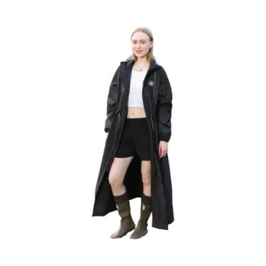 Imagem de Capa De Chuva Feminina Impermeável Longa Com Caimento Generoso Para Ci