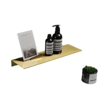 Imagem de Prateleira De Armazenamento Moderna Em Ouro Escovado Preto E Branco Pa