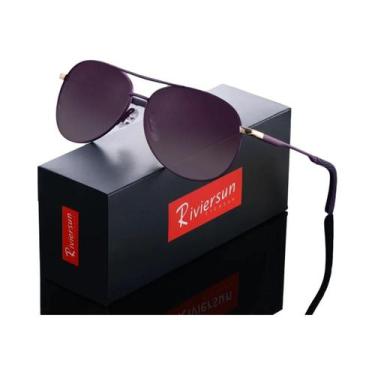 Imagem de Óculos De Sol Unissex Vintage Estilo Piloto Com Armação Grande, Antirr