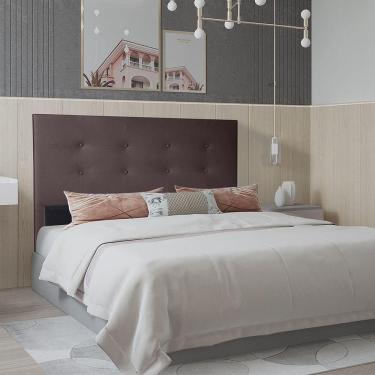 Imagem de Cabeceira Casal 1,95m Berlim Corino Marrom