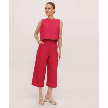Imagem de Calça Pantacourt Feminina Marisa Rosa-87000, Rosa, P