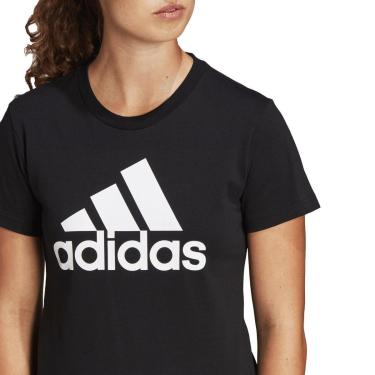 Imagem de Camiseta Adidas Manga Curta Loungwear Essentials Logo Preta-Feminino