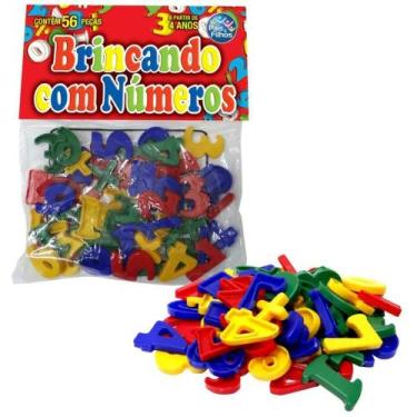 Imagem de Brinquedo Pedagógico Brincando com Números 56pçs - PAIS E FILHOS