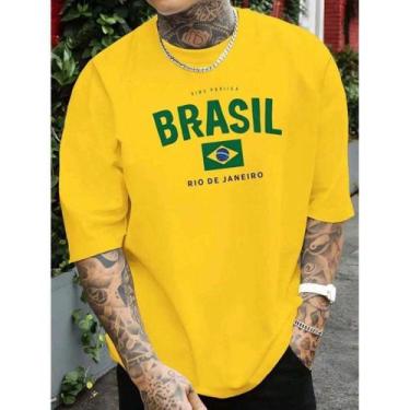 Imagem de Camiseta Masculina Manga Curta Copa 2026 Estilosa Confortável Malha Al