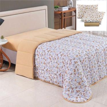 Imagem de Coordenado Edredom e Lençol Queen Sonho Bom em Malha 5 Peças - Amarelo