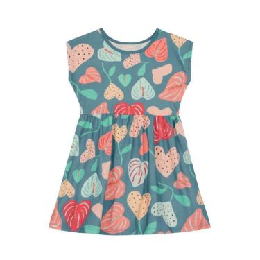 Imagem de Vestido infantil menina de florzinhas Brandili -Azul-Feminino