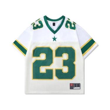 Imagem de Camiseta Casual Feminina De Verão Y2K Com Decote Em V, Estilo Retro Hi