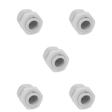 Imagem de Kit 5 Peças Prensa Cabo Cinza Rosca Curta PG 16-C Padrão Sibratec - Ci