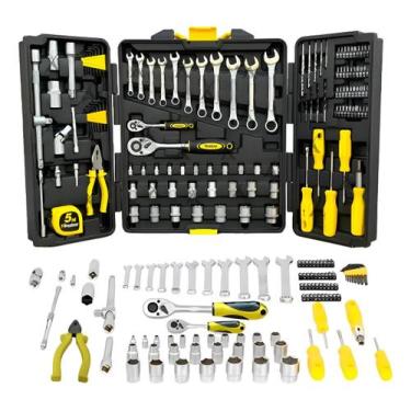 Imagem de Kit Ferramentas Maleta Caixa 128 Pcs Mecanico Titanium Preto Preto