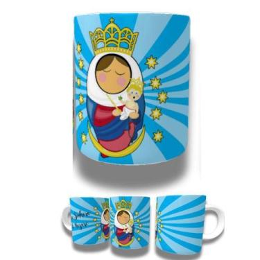 Imagem de Caneca De Porcelana 325ml Santos Católicos Decorada Nossa Senhora De N