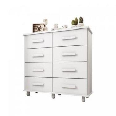 Imagem de Cômoda Paris 8 Gavetas Branco Lanza