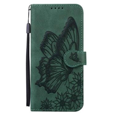 Imagem de Caso para Nokia 2.4 Retro PU Couro Flip Folio Wallet Embossing Butterf
