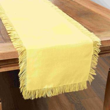 Imagem de Caminho De Mesa Com Franja Amarela 40X175Cm Rafimex