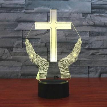 Imagem de Luz noturna LED Crucifix 3D que muda de cor para crianças - yiweisai