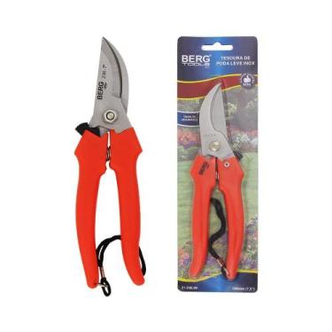 Imagem de Tesoura De Poda Leve Lâminas Inox 191mm Com Trava Para Galhos Flores P