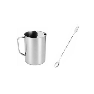 Imagem de Jarra Suco Agua Aço Inox e Colher Bailarina Bartender Drinks - casa ch