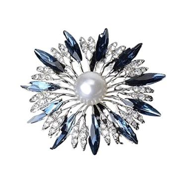 Imagem de jinyi2016SHOP Broche feminino de cristal com broche para festa de casamento e acessórios para cachecol broche acessório para fantasia de presente (cor de metal: N)