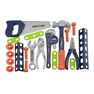 Imagem de Kit Ferramentas Brinquedo Serrote Chave Completo 21 Peças