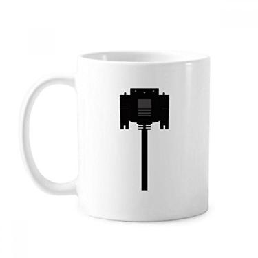 Imagem de Caneca de cerâmica preta com plugue de cabo para tela de exibição em cerâmica xícara de porcelana de café