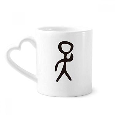 Imagem de Inscrição de osso sobrenome chinês Caneca Wu café cerâmica copo de coração de vidro