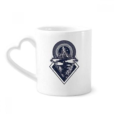 Imagem de Caneca Iceberg Starry Sky Stream Art Pattern Coffee Ceramic Drinkware Copo de coração de vidro