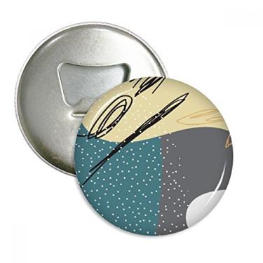 Imagem de Abridor de garrafas com ímã de geladeira com estampa de plantas abstratas estrela emblema multifuncional